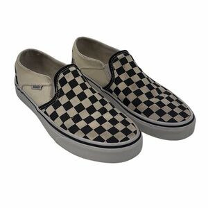 Vans Off The Wall Classic Slip-On Women's Black /Tan Checkerboard Size 7.5